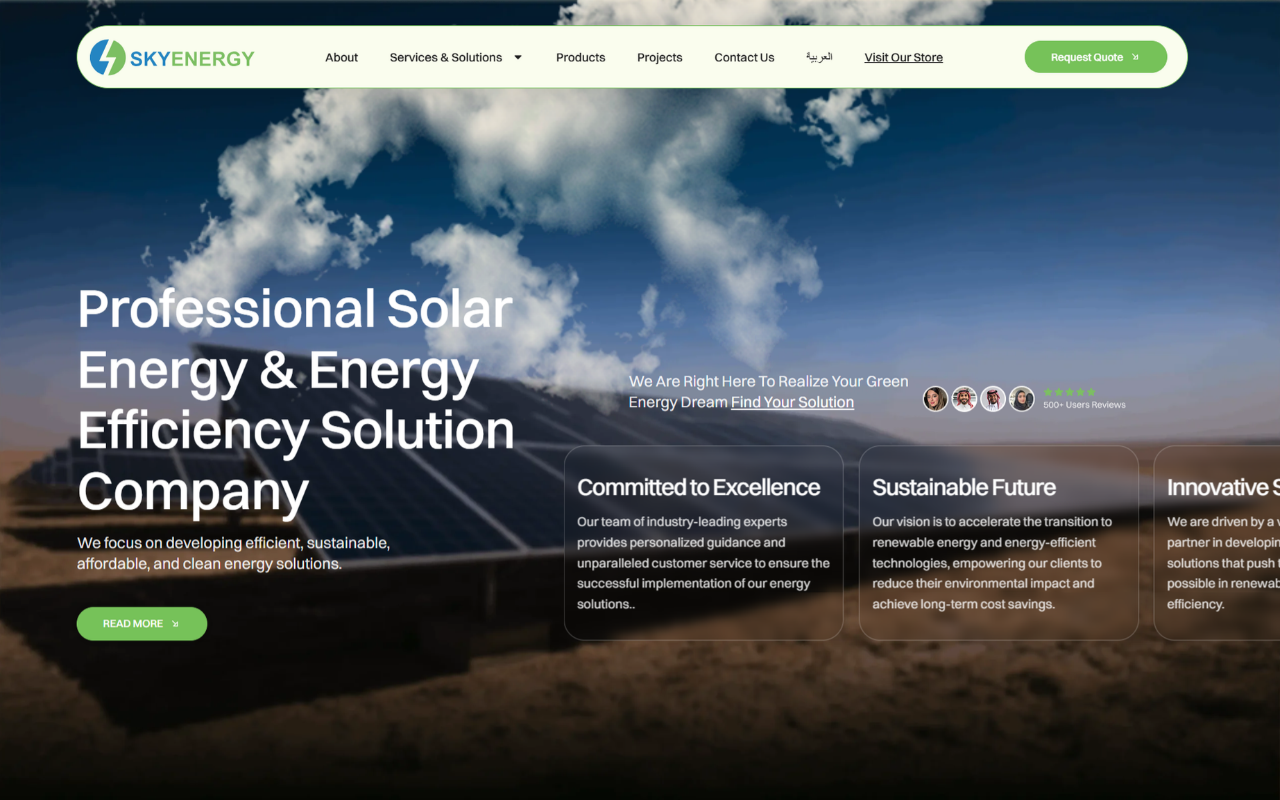 Sky Energy Solar Energy sample website