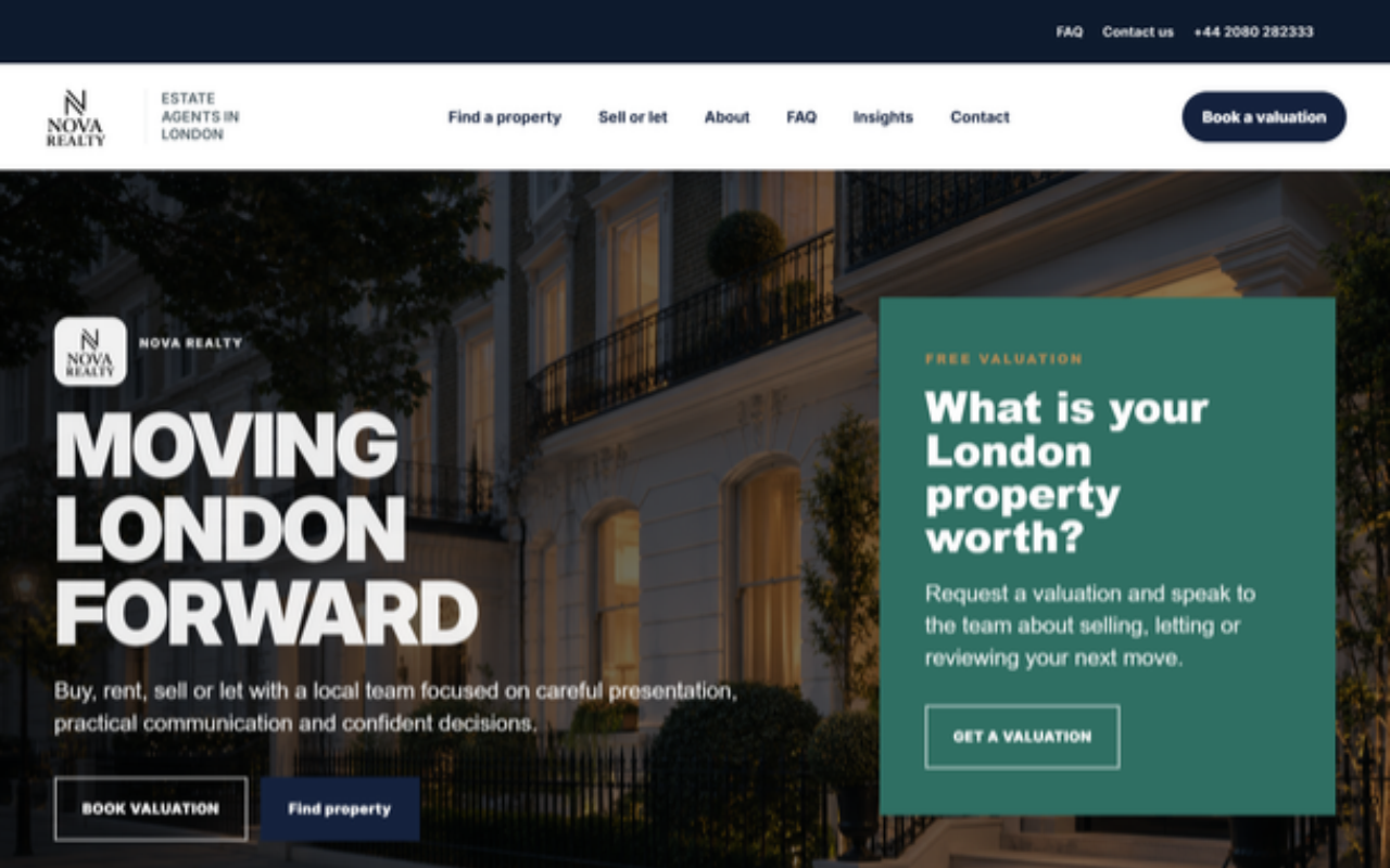 Nova Realty Real Estate sample website
